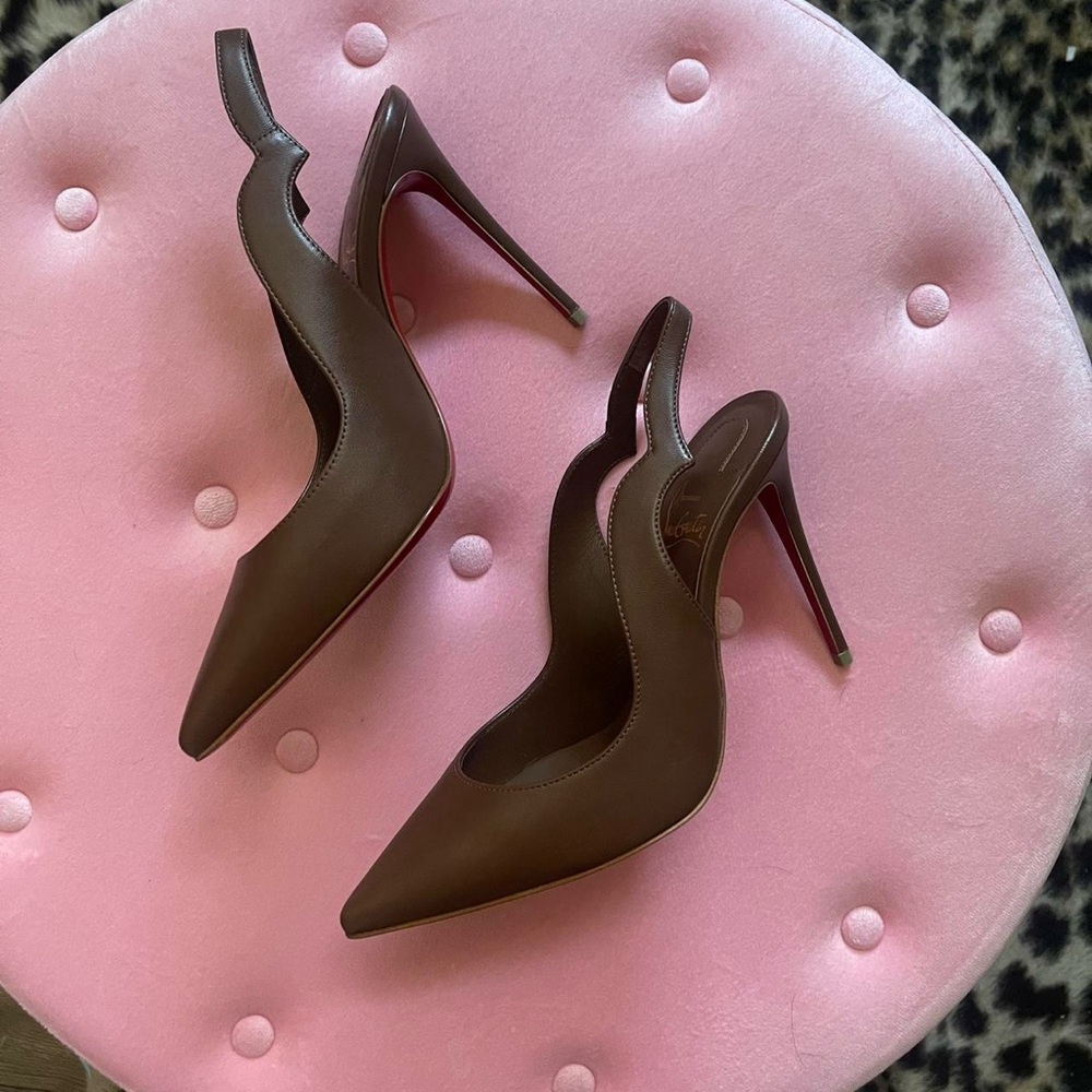 Christian Louboutin Leather Slingback Stiletto Heels
